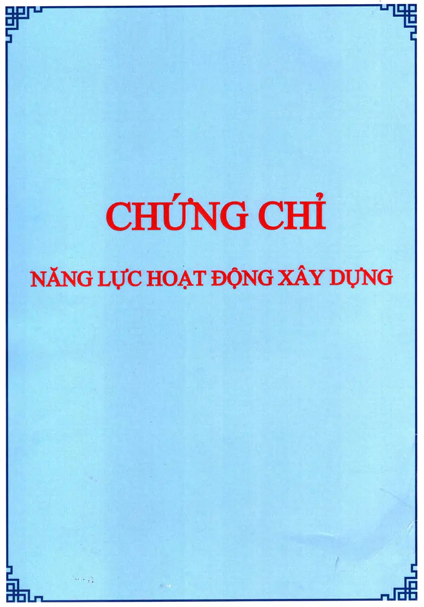 Chứng chỉ năng lực hoạt động xây dựng