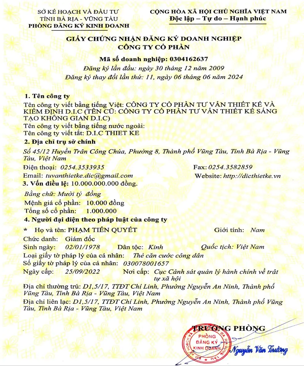 Giấy chứng nhận đăng ký doanh nghiệp
