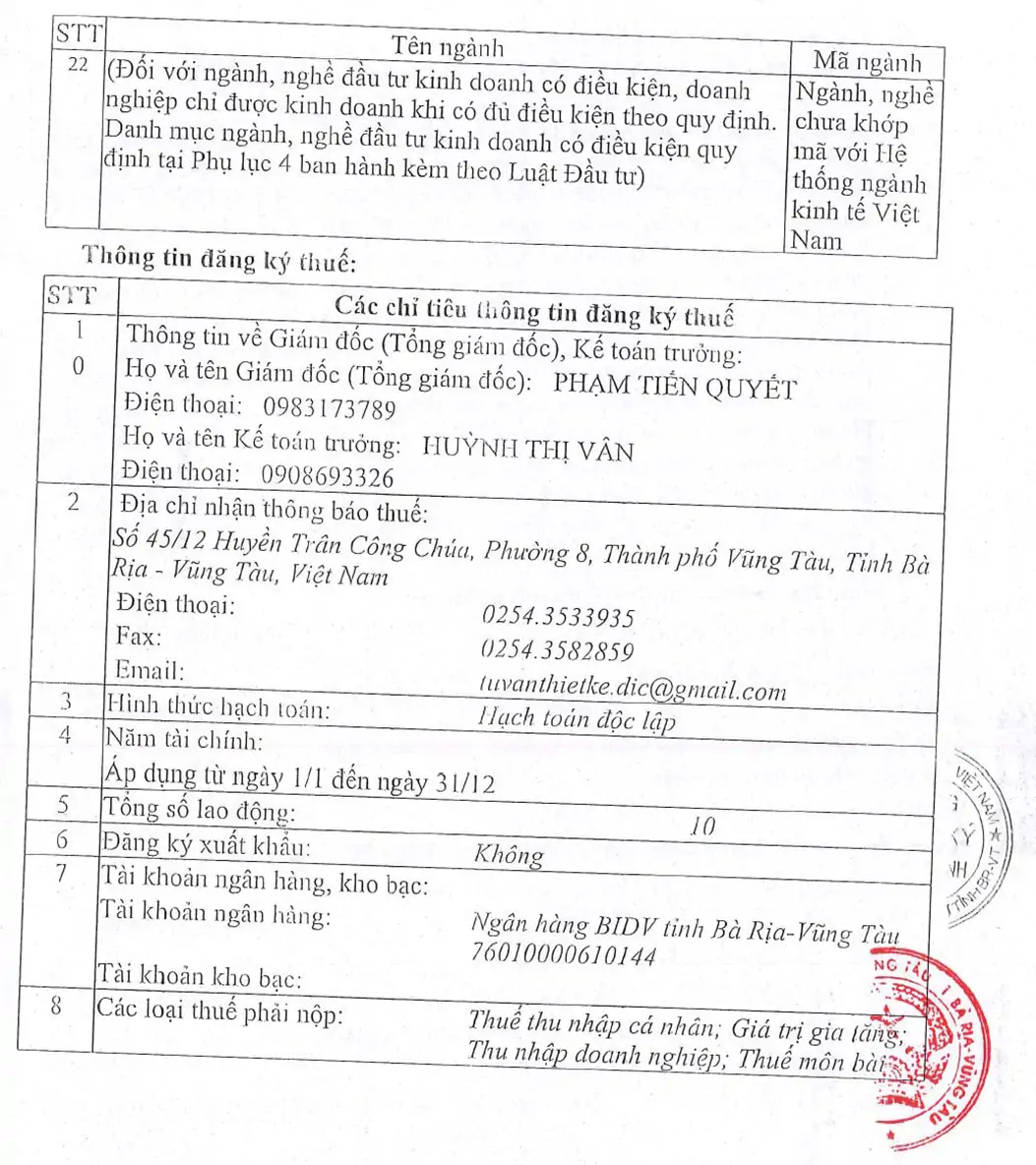 Giấy xác nhận thay đổi nội dung đăng ký doanh nghiệp